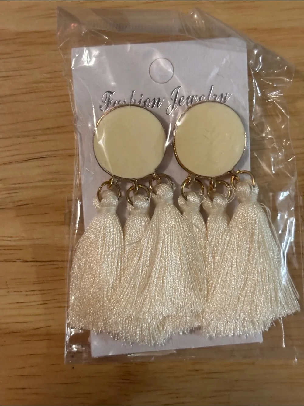 Teal Tassel Dreamcatcher Earrings & Cream Tassel Drop Set by